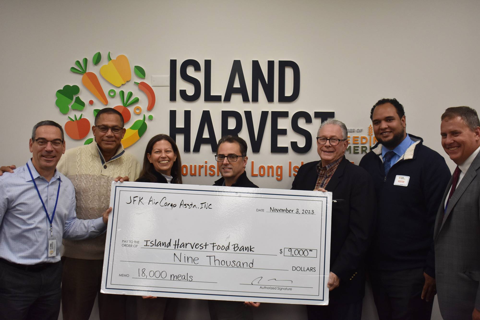 Nourishing Hope A 9000 Donation To Island Harvest Food Bank Jfk